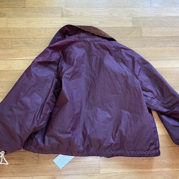Barbour x Alexa Chung Waxed Jacket Crimson Chore Coat Gingham Lining UK 14 US 10 - Picture 9 of 9